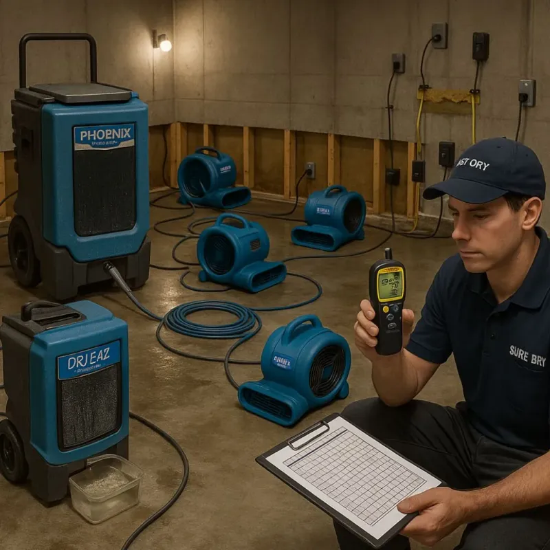 Structural Drying and Dehumidification process in Columbia, TN